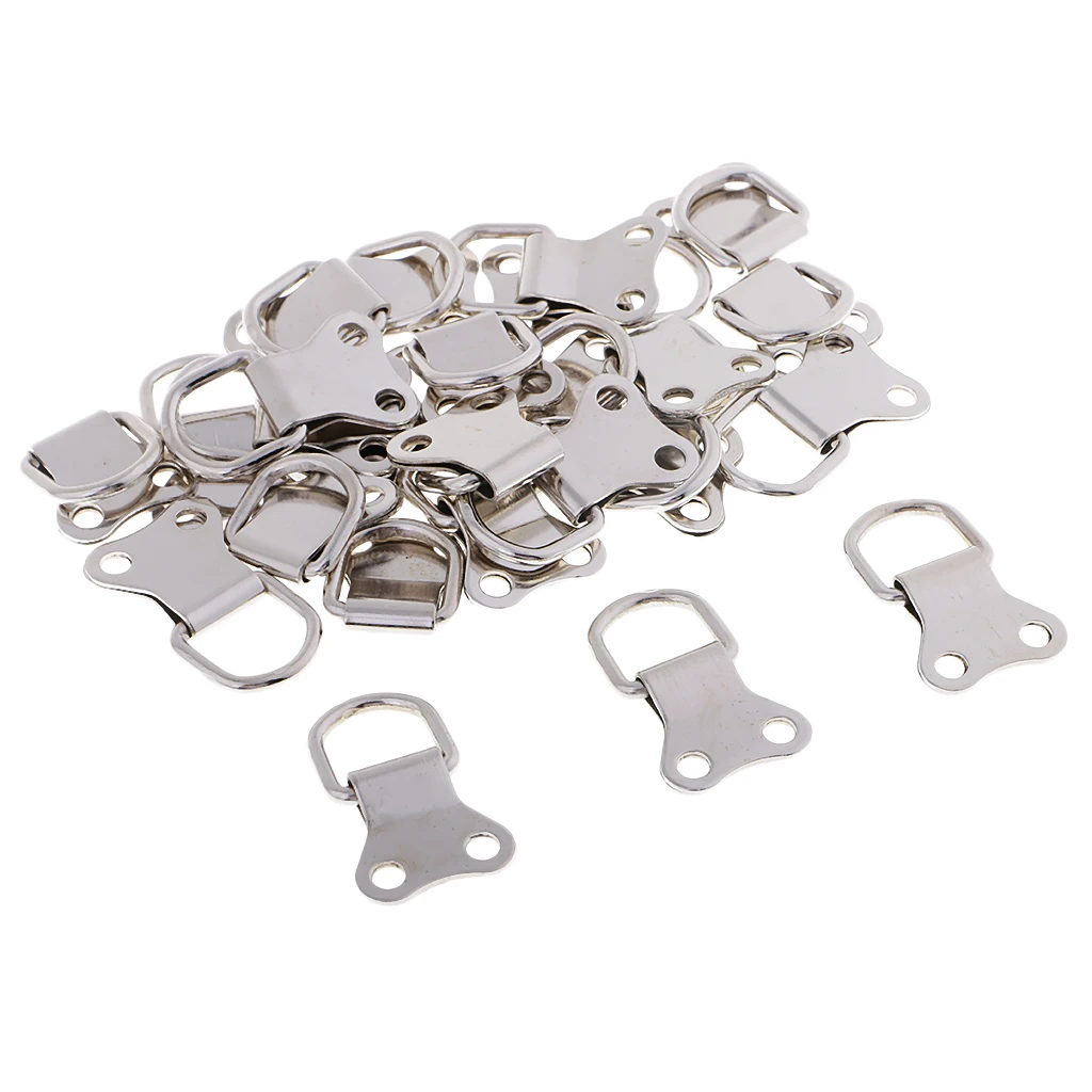 25 Pieces D-Ring Hooks Metal Solid Photo Frame Hanger Hanging Hooks for Photo Frame Picture Frame