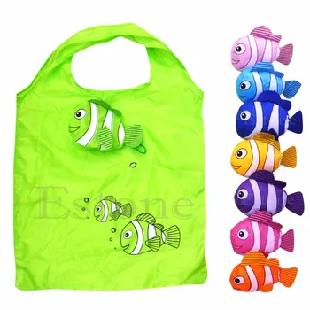 

Hot Fashion Little Fish Reusable Folding Shopping Bag Travel Grocery Bags Tote