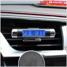 Многофункциональный цифровой ЖК-дисплей Синяя подсветка автомобиля часы термометр время детектор температуры дропшиппинг
