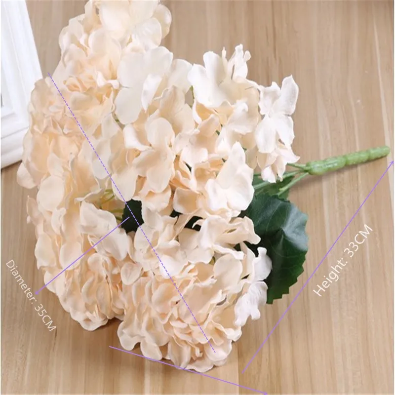 Champagne Hydrangea Fake Flower Artificial Hydrangea Flower Flower DIY Silk Accessory for Party