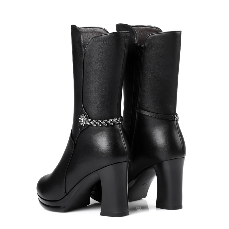 35 Con Botas Nieve Nuevo 40 Grueso Genuino Gran Las Tamaño De Gaotong Cuero Invierno 2017 Caliente Motocicleta Mujeres zTxq6T0d