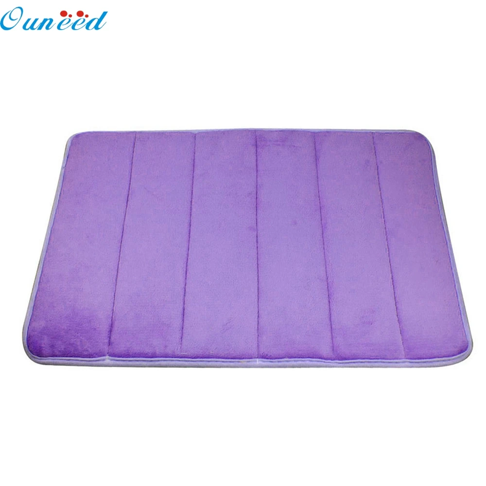 

Ouneed Happy home Amazing Lovely 40*60cm Rugs Vertical Stripes Memory Foam Bath Mat Carpet Floor Mats