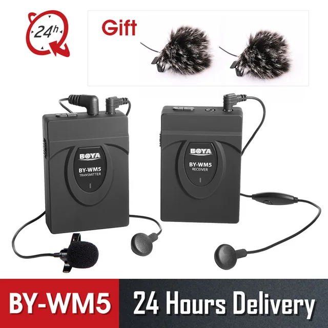 BOYA WM4 Pro II BY-WM6/BY-WM5/BY-WM8 UHF Беспроводная микрофонная система всенаправленный петличный микрофон для ENG EFP DV DSLR - Цвет: Only WM5