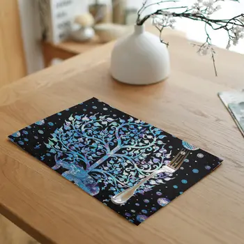 

Ethnic Vintage Style Tablecloth Elephant Geometric Flower Mandala Napkin Tea Coffee Table Restaurant Kitchen Decor Western Mat