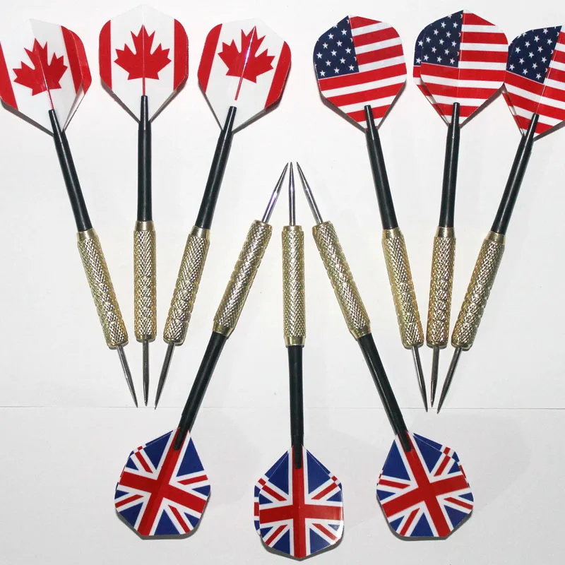 10pcs Steel Needle Copper Tip Dart Darts With Nice National Flag Flight