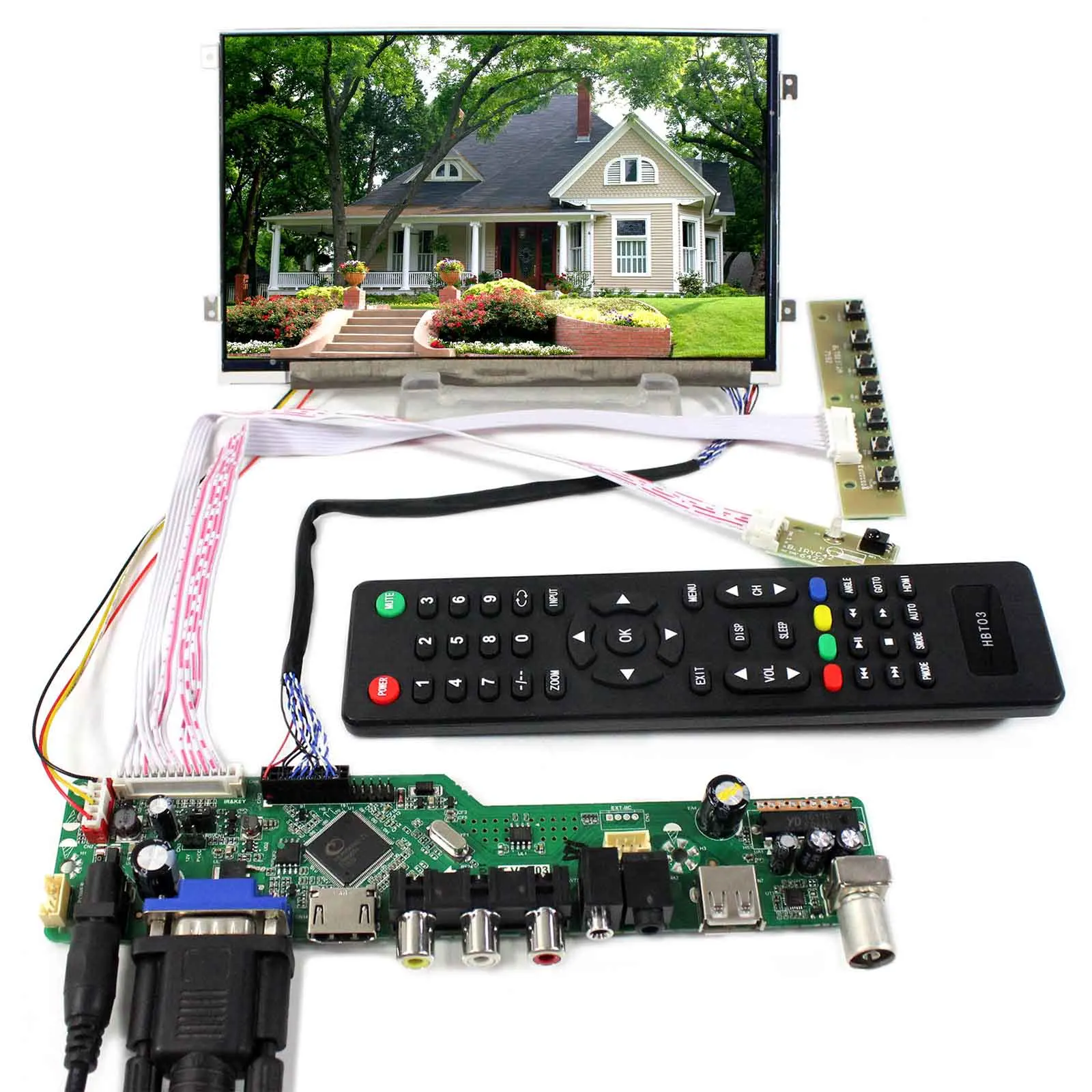HD MI VGA AV USB RF ЖК дисплей плата контроллера с 7 дюймов 1024x600 HV070WS1 105 Экран|board board|screen
