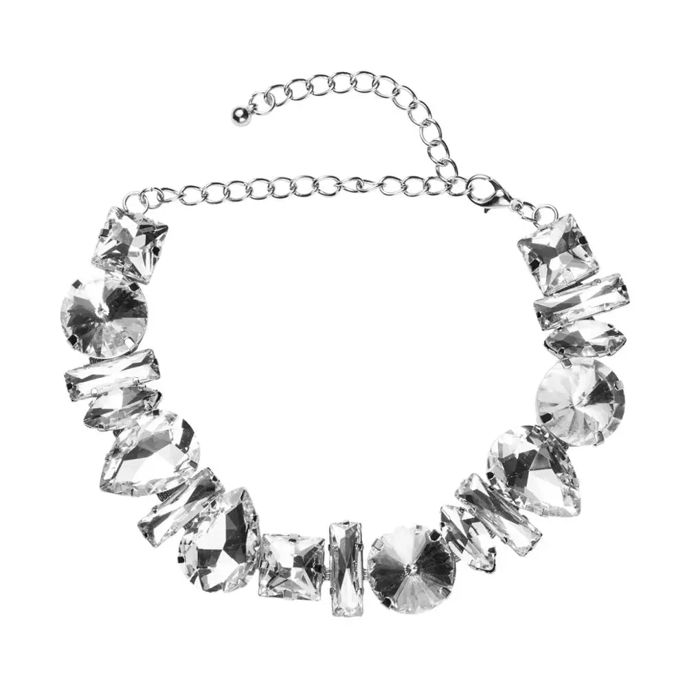 

Ladies Clavicle Necklace with Glass Kawaii Fashion Bling Design Decor for Female Party Gift Stylish Banquet Girl Accessories