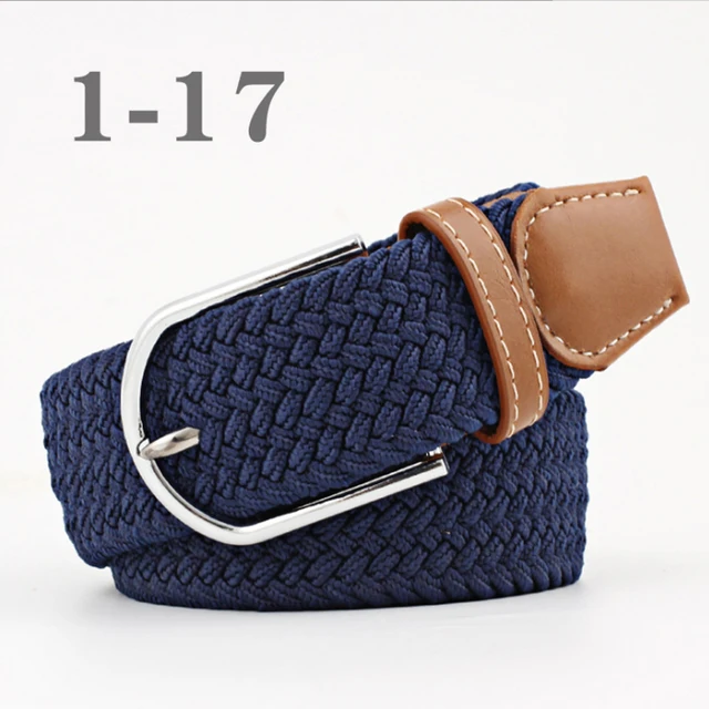 ZLD 60 Colors Female Casual Knitted Pin Buckle Men Belt Woven Canvas Elastic Expandable Braided Stretch Belts For Women Jeans 63
