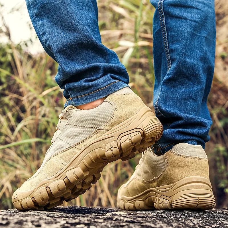 

Outdoor Trekking Shoes Waterproof Breathable Tactical Combat Army Boots Desert Training Sneakers Anti-Slip Men Hiking Shoes