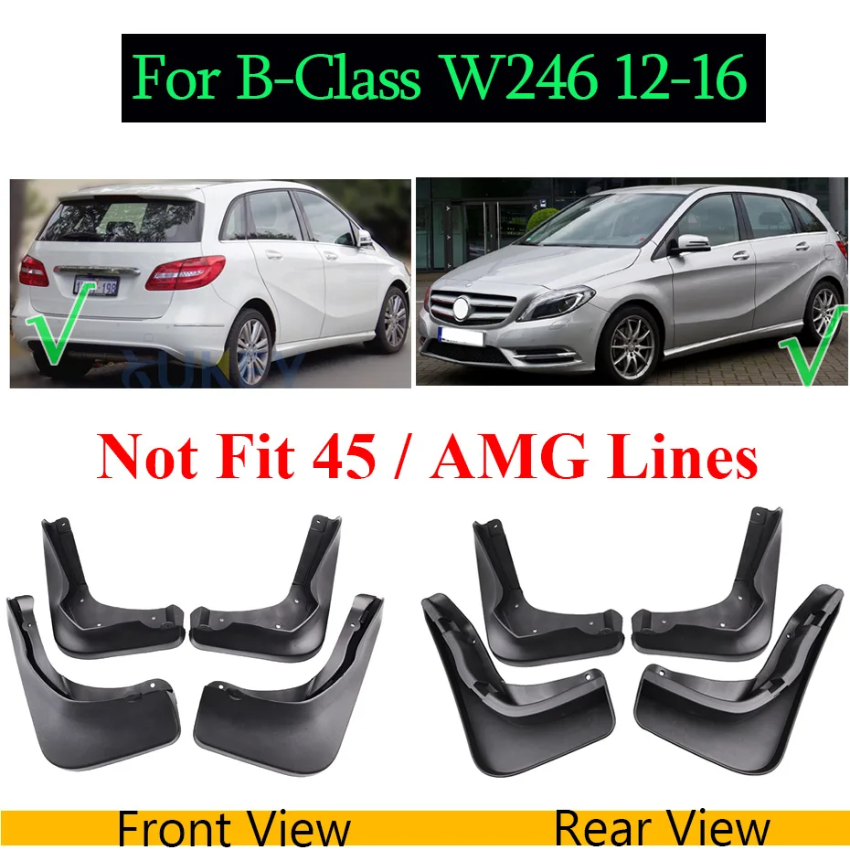 Брызговики Xukey для Mercedes Benz A-Class W176 B-class W245 W246 C-class W204 W205 E-class W212 Брызговики - Цвет: B-Class W246