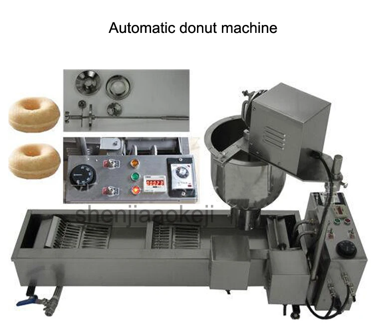Коммерческая электрическая машина для изготовления пончиков, вафельная машина для пончиков из нержавеющей стали, автоматическая машина для пончиков 110 В/220 В 3000 Вт 1 шт