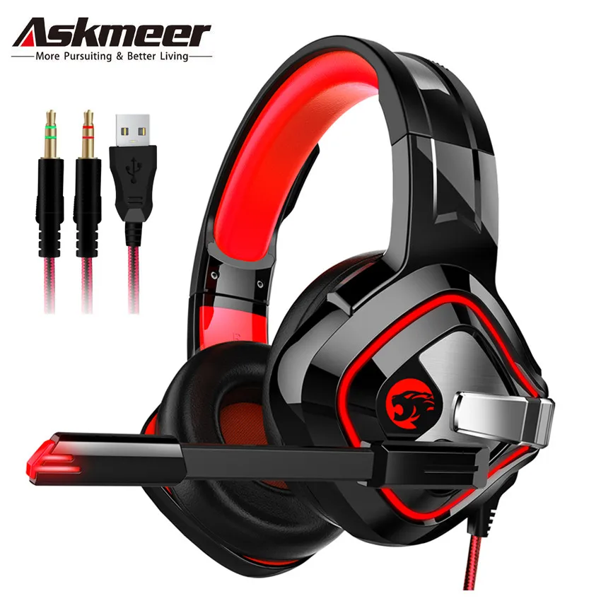 ASKMEER K2 PS4 игровая гарнитура шлем лучшие стерео игровые наушники с микрофоном