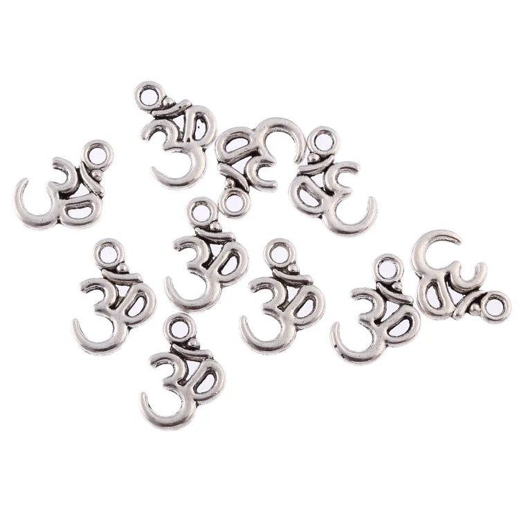

10*12mm OHM OM Tibetan Silver Bead charms Pendants fit bracelet 30pcs