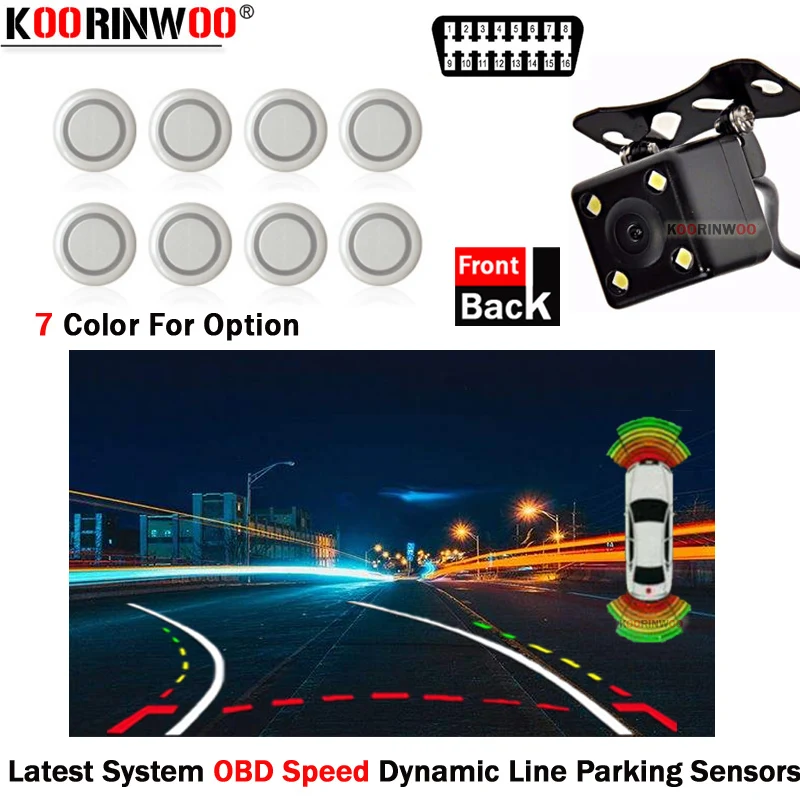 

Koorinwoo Latest Parkmaster Dynamic Trajectory Parking Guide OPS System Assistance Video Parking Sensor 8 Rearview Camera Front