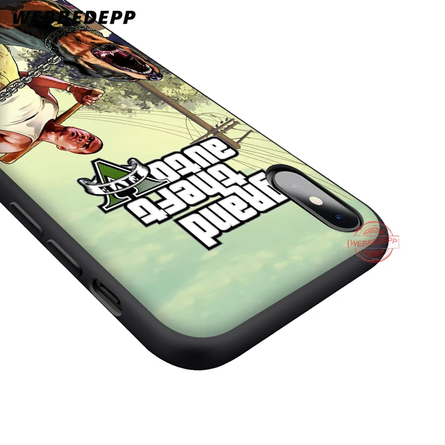 WEBBEDEPP Grand Theft Auto GTA V Мягкий силиконовый чехол для iPhone 8 7 6S 6 Plus 11 Pro XS Max XR X 5 5S SE