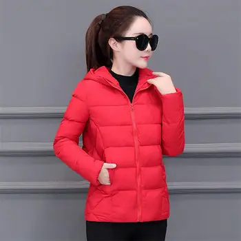 

Winter Coat Women Parkas Plus Size Warm Jacket Thicken Outerwear Hooded Coats Padded BF Style Short Jacket Casual Coat 4XL Q1654