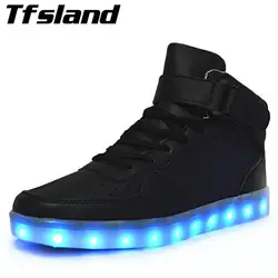Tfsland Новый Для женщин Для мужчин с подсветкой Спортивная обувь Chaussures световой взрослых пары удобные светящиеся хип-хоп Обувь для