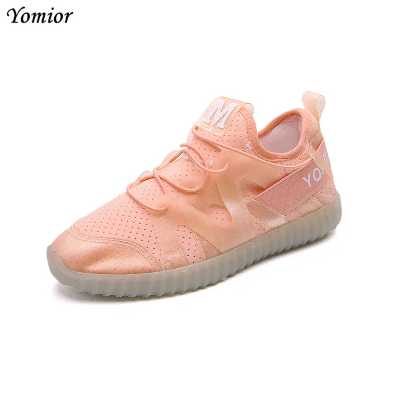 

Yomior New LED Shoes Fashion USB Led Light Shoes High Top Luminous Women Casual Shoes Flat High Quality Zapatos Female Shoes