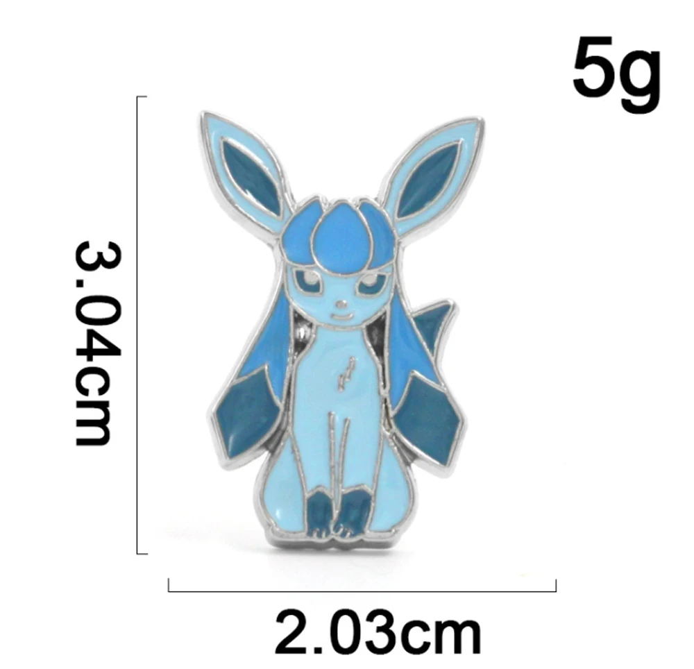 9 видов стилей Sylveon Eevee Umbreon flarion Vaporeon Jolteon Espeon Leafeon Glaceon Металлическая Брошь Pin фигурки из сплава металла игрушки SYTJ - Цвет: Glaceon