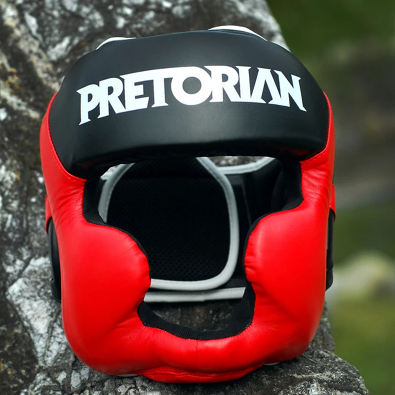 Искусственная кожа PRETORIAN Boxing Headguard MMA Training Sparring TKD Муай Тай Каратэ полукрышка головные уборы Грант шлем для кикбоксинга