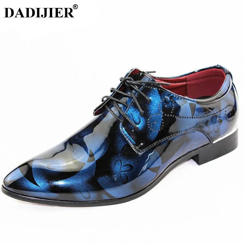 DADIJIER 2018 Новый Винтажный дизайн Мужская модная печать лакированная кожа Бизнес
