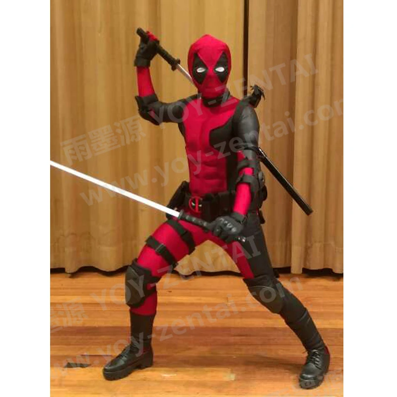 

High Quality Muscle Deadpool Costume Adult Muscle Padding Deadpool Spandex Suit