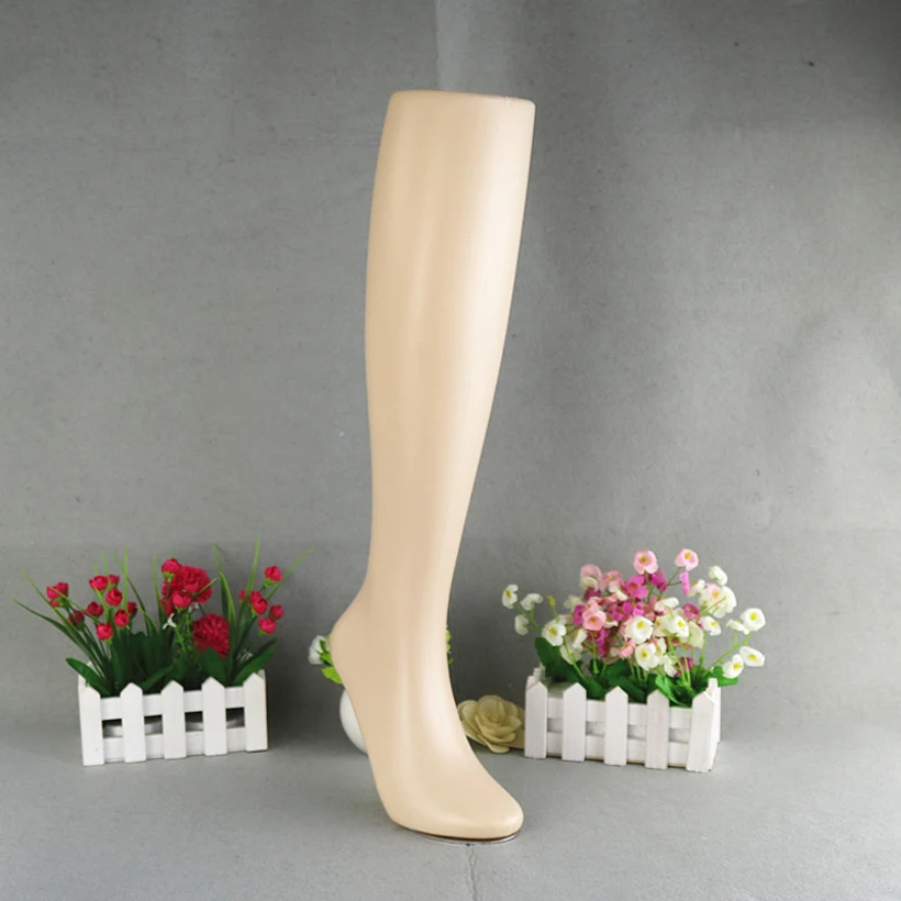 

New 1 Pc Female Mannequin Feet Plastic Stand Mid Silk Socks Dummy Part Leg Skin