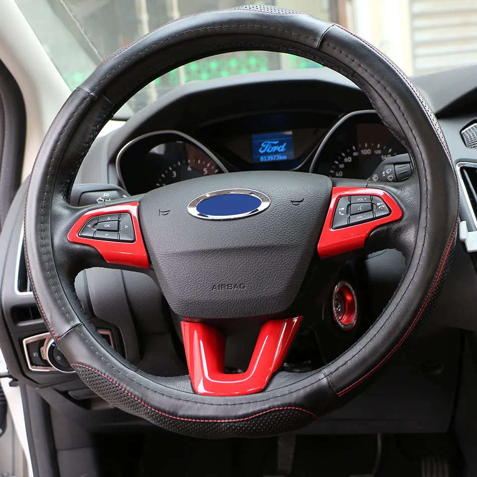 Jameo Auto 3 шт./компл. ABS наклейки для украшения рулевого колеса автомобиля Ford Kuga 2017 2018