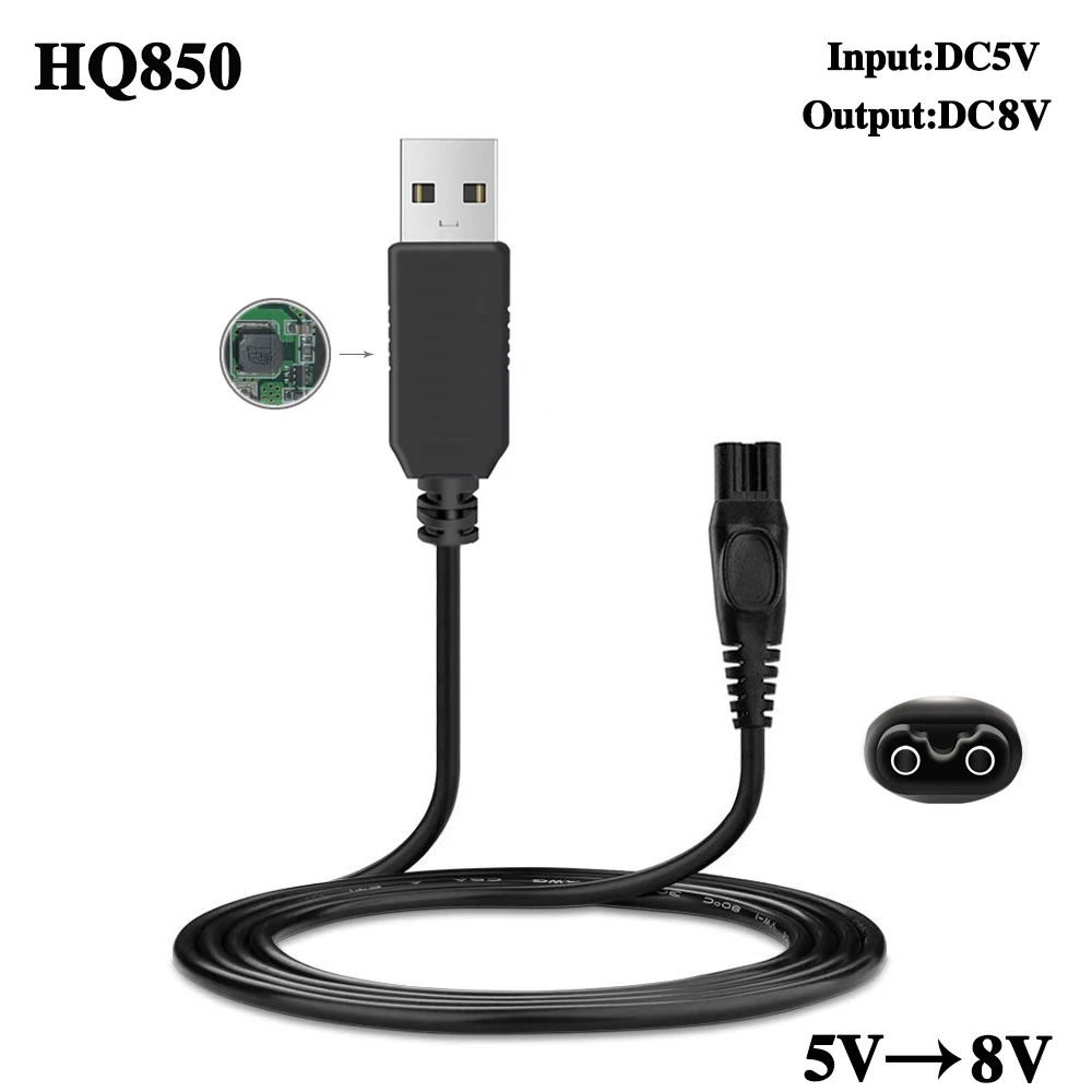 8 V 2 W HQ850 usb-разъем для зарядки для мобильного телефона PHILIPS бритвы AT600 AT610 AT620 AT630 HQ912 HQ902 HQ904 HQ906 HQ914 Электрический зарядное устройство для бритв