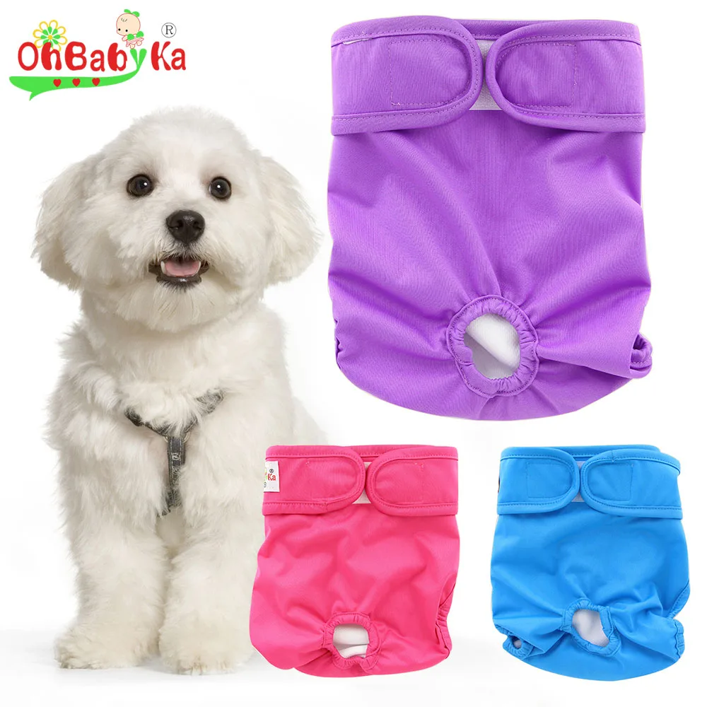 Pant Diapers Ohbabyka Washable Nappy Changing 9colors Dog Pet-Dog Sanitary Doggie Lovely