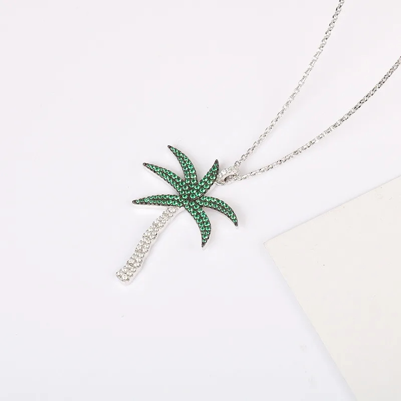 

ZEF 925 sterling silver necklace, mint eucalyptus necklace, fashion exquisite trend new personality charm ladies jewelry.