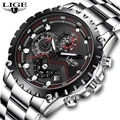 LIGE Neue Mode Quarzuhr Männer Top Marke Luxus Sport Herren Uhren Militär Wasserdichte Chronograph Uhr Relogio Masculino-in Quarz-Uhren aus Uhren bei