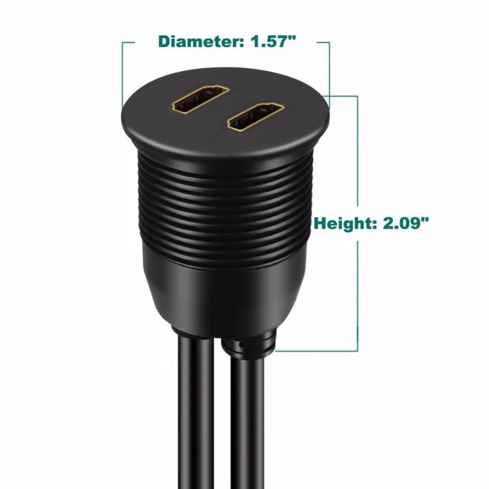 2 порта Двойной HDMI удлинитель AUX смывное крепление для автомобиля Удлинительный