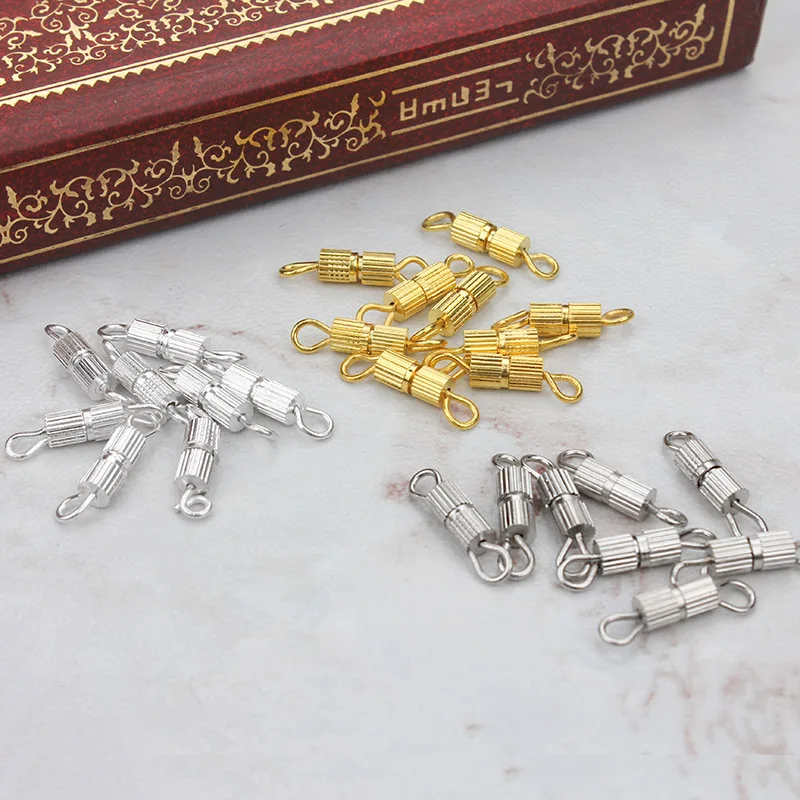

50pcs/bag DIY 7*3mm Copper screw Clasps Suitable For Bracelet Necklace Jewelry