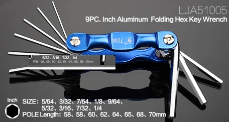 8В1 Набор шестигранных ключей в сложенном виде, шестигранный ключ, шестигранный ключ, шестигранная отвертка, Метрическая слива, внутренние шестигранные ручные инструменты - Цвет: LJA51005