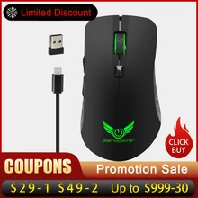 ZERODATE X90 2,4G 2400 Точек на дюйм Беспроводной Портативный мобильный Мышь 6-кнопочная Перезаряжаемый USB оптическая мышь 4 Точек на дюйм 7 цветов светодиодный светильник для ноутбука