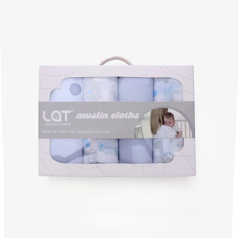 4-Pack марлевые муслиновые квадратные для младенцев, моющиеся подгузники премиум-класса многоразовые подгузники Экстра мягкие для