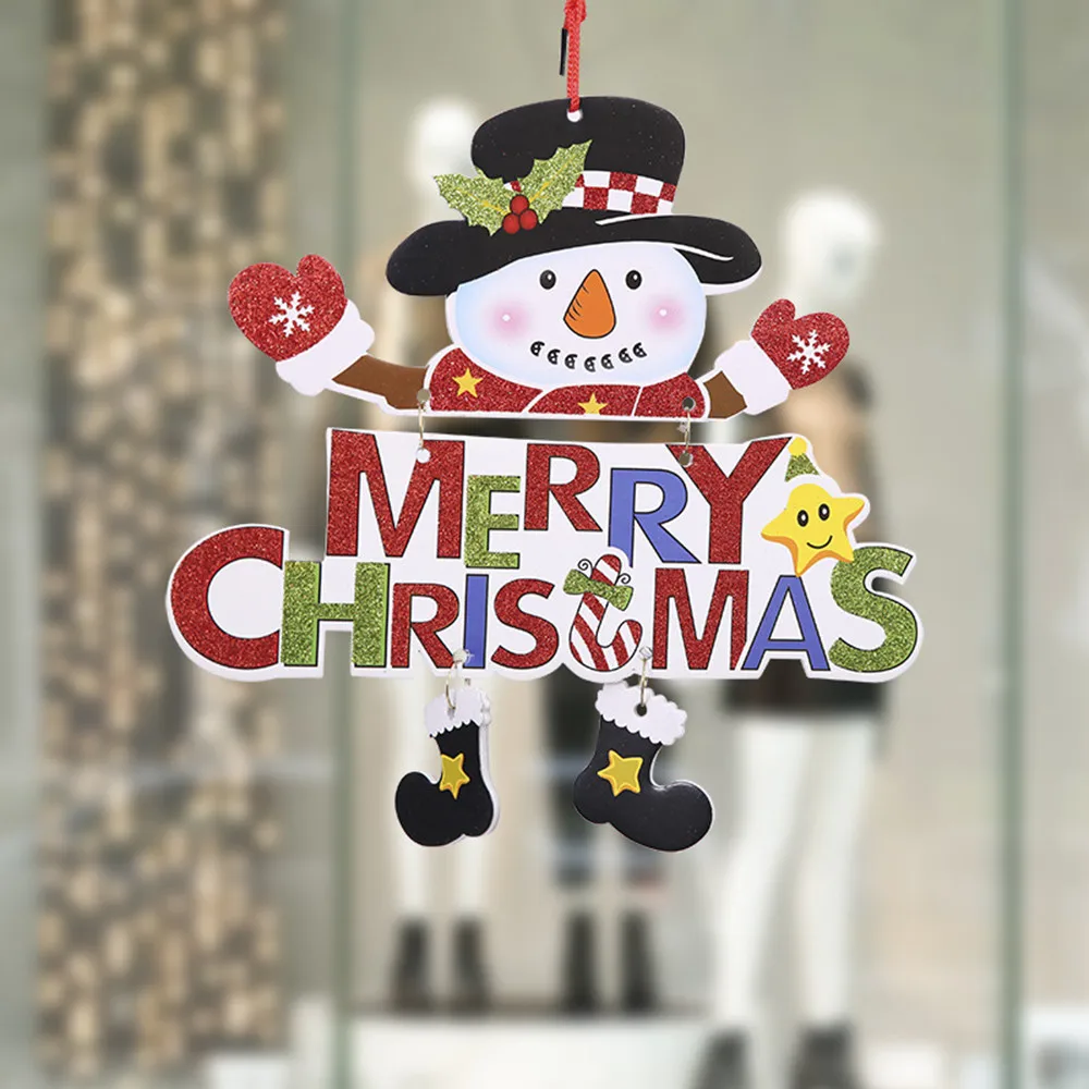 Санта-Клаус, висячие двери, рождественские буквы, домашний декор, украшения, подарок, милый мультфильм, Рождественская висячая открытка
