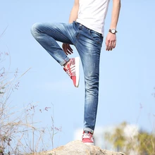 Mens Jeans Elastic 2017 New Fashion Casual Business Male Cowboy Trousers popular Size 28-36 Men Best Pants Hot Sale Good Quality