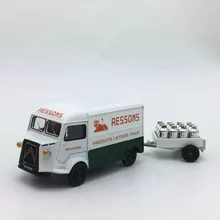 1/43 simulación rara Citroen clásico camión con remolque entrega de leche coche colección modelo aleación fundición a presión coche de juguete