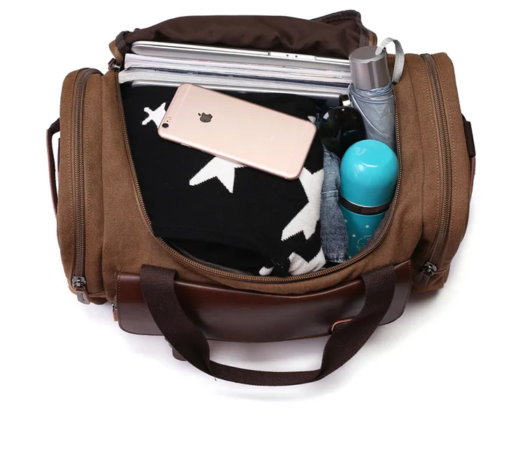 Винтажные холщовые кожаные мужские дорожные сумки, сумка для ручной клади, мужские спортивные сумки, дорожная большая сумка для путешествий, мужская сумка для сна