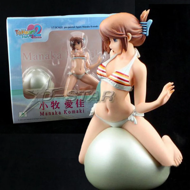 

Free Shipping Sexy 6" TOHEART2 Manaka Komaki Bikini Sitting On Ball Boxed 18cm PVC Action Figure Collection Model Doll Toys Gift