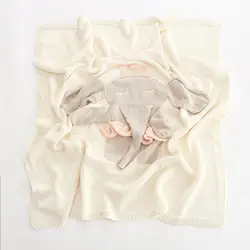 Новорожденных для маленьких девочек и мальчиков пеленать пеленка одеяла милый слон вязаный Infantil постельное белье Bebes малышей Опора одеяла