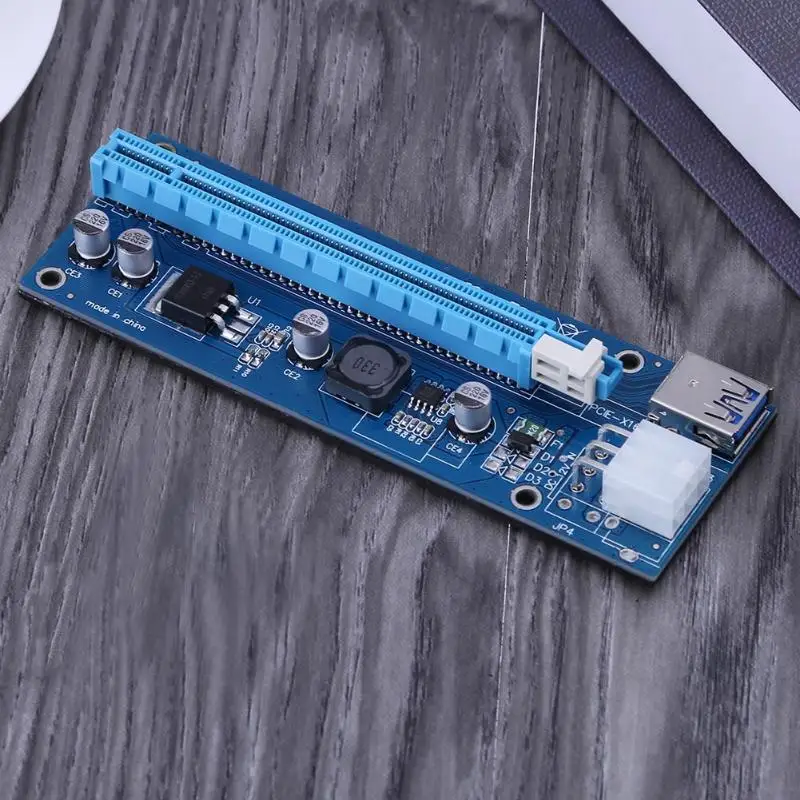 6pin стояк силовой проводки PCIE Riser USB3.0 PCI-E 1x до 16x удлинитель Riser Card для BTC Mining Antminer Litecoin Miner(только плата