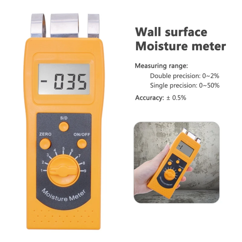 

New Dm200C High Performance Wall Surface Moisture Meter Digital Moisture Analyzer For Floor Concrete Gypsum Board Marble