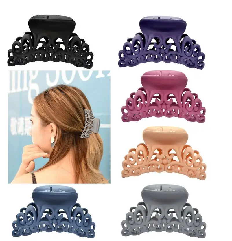 

1 PC New Big Colorful Hollow Out Flower Hair Claws Hairpins Crab Plastic Clamps Hair Clips for Girls Women Barrettes Accessories