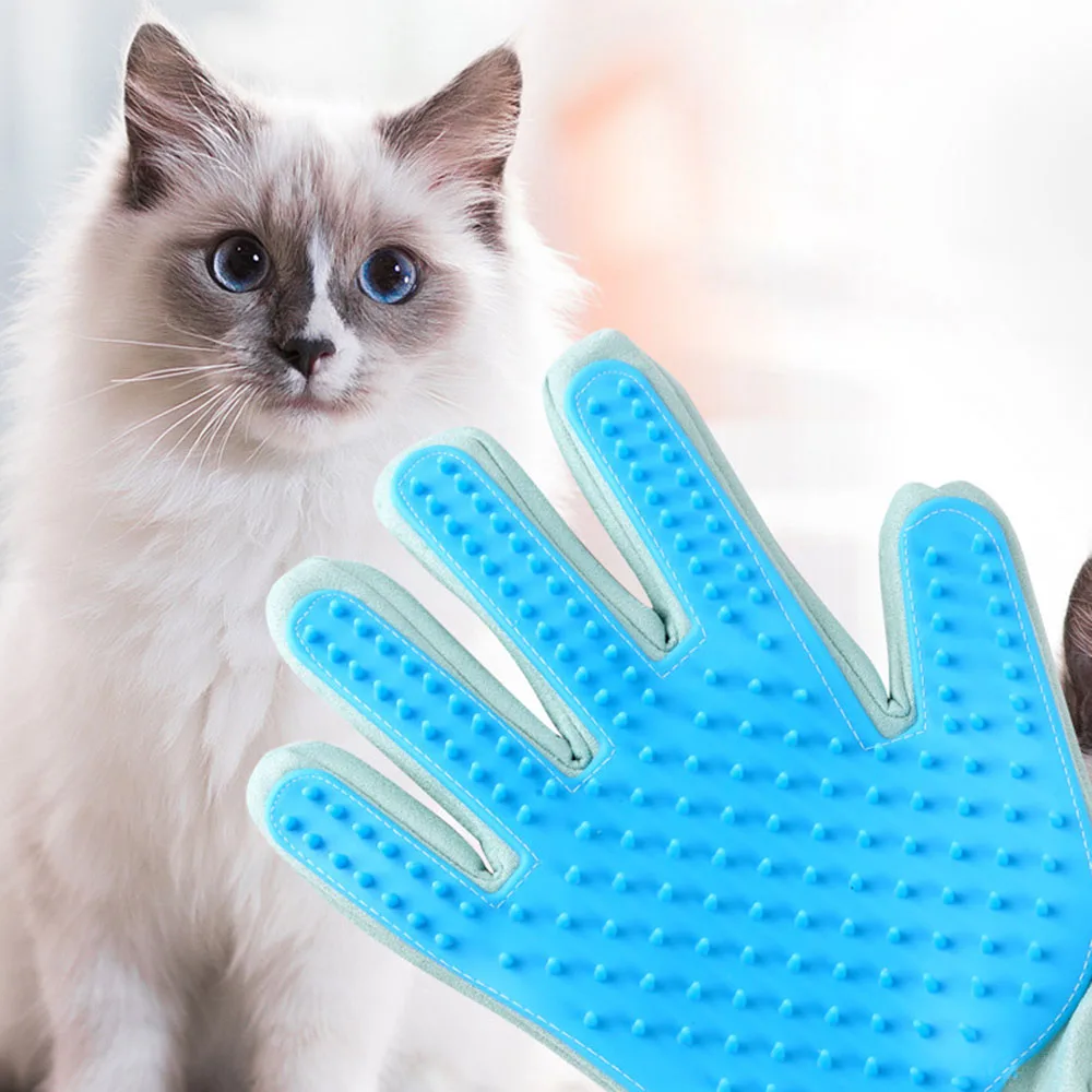 Замшевые силиконовые перчатки для расчесывания шерсти для животных и кошек, перчатки для расчесывания шерсти для домашних животных, перчатки для ухода за домашними животными, гребень для кошек
