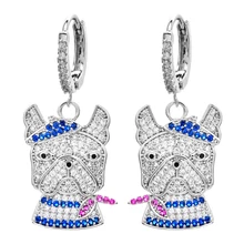 Высокое качество собака модные серьги из циркона, Роскошные Ювелирные изделия Подарки для женщин/девочек Свадебные невесты ER-334