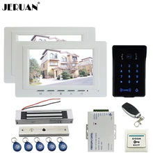 JERUAN nuevo 7 ”LCD monitor de Vídeo de Intercomunicación Video de La Puerta Sistema de Teléfono 2 blanco RFID Táctil A Prueba de agua Cámara de La llave + control remoto Desbloquear