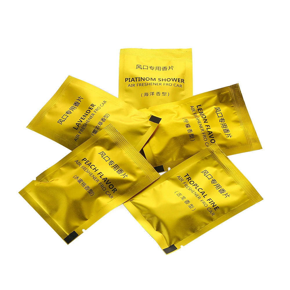 

Car Ornament 5 bags/lot Solid Perfume Air Freshener Flavoring Automobiles Interior Fragnace Smell Vent Clip Tablets Replacement